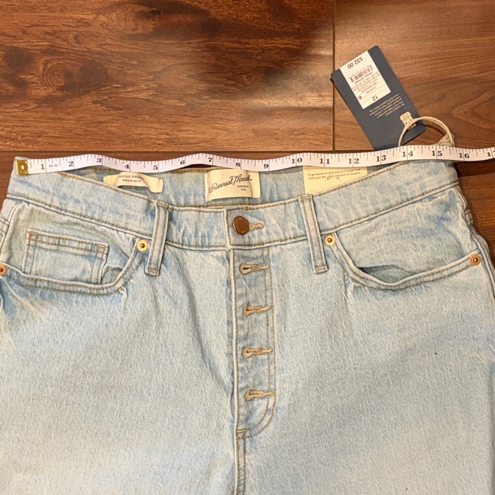 Universal Thread Light Blue Vintage Stretch Straight Distressed Jean Size 12/31R - Picture 4 of 13